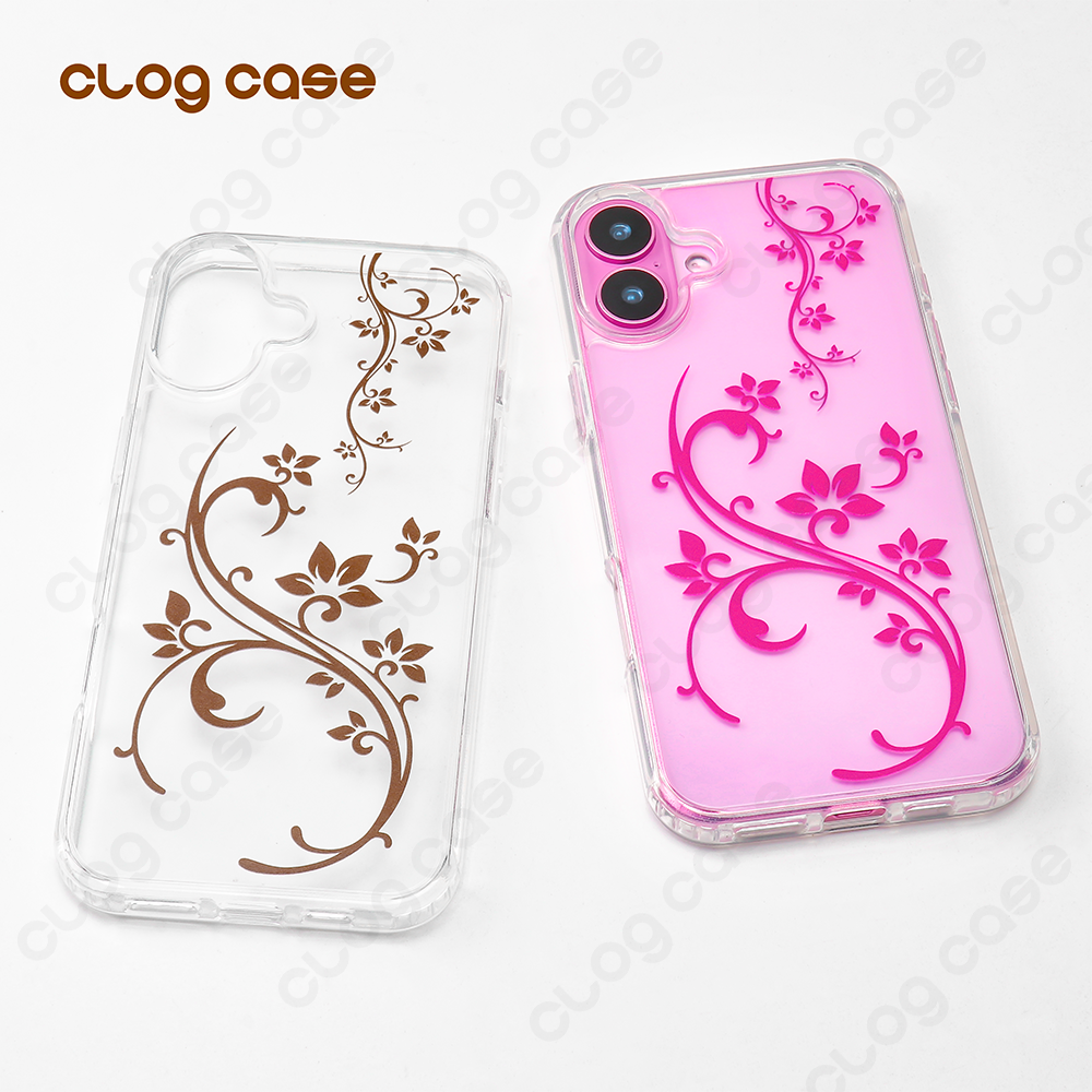 Clog Case “La Fleur” Floral Vine Printed iPhone 16/15/14/13/12/11 Case